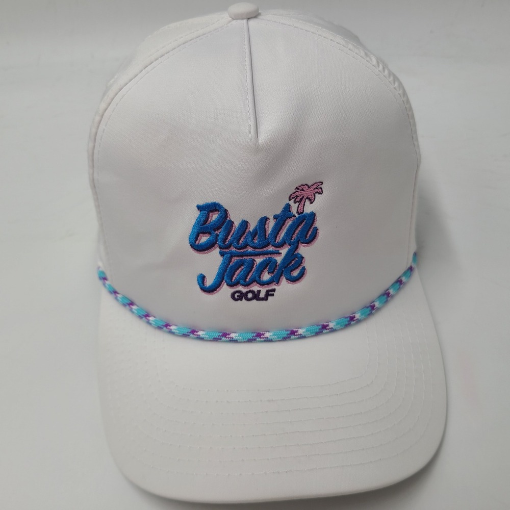 Busta Jack Golf Hat Snapback Imperial White Blue Pink Purple Rope Performance